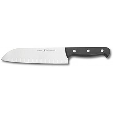 HENCKELS Fine Pro Hollow Edge Santoku Knife 7-inch Black Stainless Steel