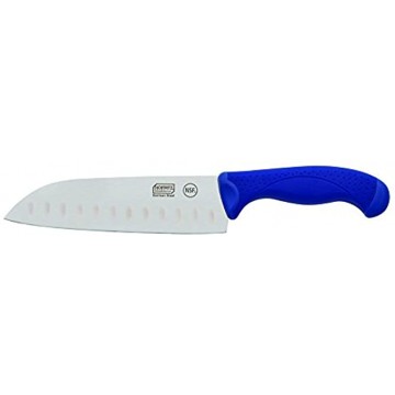 Hoffritz Commercial Top Rated German Steel Santoku Knife with Non-Slip Handle for Home and Professional Use 7-Inch Navy