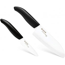 Kyocera Revolution 2 Piece Ceramic Knife Set 5.5 INCH 3 INCH black white