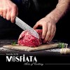 MOSFiATA 7 Santoku Knife Chef Cutting Knife for Cooking with Finger Guard and Knife Sharpener German High Carbon Stainless Steel EN.4116 Kitchen Chopping Knife with Micarta Handle and Gift Box