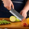 N C Nakiri Knife 6.5 inch Professional Chef Knives Nakiri Vegetable Knife Multipurpose Kitchen Knife with Ergonomic Blue Resin Wood Handle and Gift Box