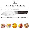 Santoku Knife imarku 5 inch Kitchen Knife Ultra Sharp Asian Knife Japanese Chef Knife German HC Stainless Steel 7Cr17Mov Ergonomic Pakkawood Handle Best Choice for Home Kitchen and Restaurant