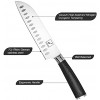 Santoku Knife imarku 7 inch Kitchen Knife Ultra Sharp Asian Knife Japanese Chef Knife German HC Stainless Steel 7Cr17Mov Ergonomic Pakkawood Handle Best Choice for Home Kitchen Black