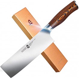 TUO Nakiri Knife Vegetable Cleaver Kitchen Knives Japanese Chef Knife German X50CrMoV15 Stainless Steel Pakkawood Handle 6.5" Fiery Series