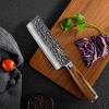 Ubrand Yi Nakiri Knife 6.5inch Damascus cleaver knife vegetable knife chef knife Japanese Damascus steel kitchen knives with Ergonomic Zebra wood Handle and a beautiful gift box.