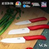 Vos 6-Piece Ceramic Knives Set Red Handle with Cover 6 Chef Knife 5 Santoku Knife 4 Paring Knife 3 Covers Ideal for Fruit Veggie Meat and More