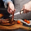 DENGJIA Boning Knife 5 Inch Fillet Knife Sharp Stainless Steel and Ergonomic Handle Butcher Knife,Barbecue Turkey Cutlery for Meat and Poultry.