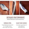Hammer Stahl 6-Inch Boning Knife German High Carbon Steel Curved Flexible Blade for Boning Filleting and Trimming Ergonomic Quad-Tang Handle