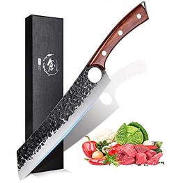 Purple Dragon Chef Knife Meat and Vegetable Cleaver Knife Hand Forged Boning Knife 8.5 Inch Full Tang Design High Carbon Steel Kitchen Knife for Home Kitchen Restaurant