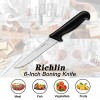 Richlin Boning Knife,6-Inch Chef's Knife with Razor Sharp High Carbon Stainless Steel for Meat and Poultry6” Straight Boning Knife,Black