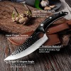 Viking Knives Butcher Knife Black Forged Boning Knives with Sheath Japanese Fillet Meat Cleaver Knives Full Tang Japaknives Chef Knife for Kitchen Camping BBQ