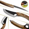XYJ FULL TANG 6 Inch Stainless Steel Boning Knife Chef Fishing Knives Carry Leather Sheath Meat Cleaver Outdoor Cooking Cutter Butcher Knife For Camping Kitchen or Outdoor BBQ