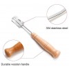 Baker Boys Premium Quality Stainless Steel Lame Bread Tool Bread Scoring Knife With 5 Replaceable Blades Bread Razor Protective Leather Cover For Bread Lame Cutter