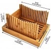 Bread Slicer Cutting Guide with Crumb Catcher and Serving Tray Adjustable Foldable Compact with 3 Slice Sizes 100% Organic Bamboo Perfect for Homemade Bread Cakes Bagels by Trubom