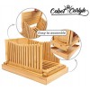 Bread Slicer Premium Bamboo Bread Slicers For Homemade Bread Cutting Guide for Homemade Bread Baking Supplies Bread Cutter Cake Slicer Bagel Slicer Foldable and Compact with Crumb Tray