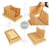 Bread Slicer Premium Bamboo Bread Slicers For Homemade Bread Cutting Guide for Homemade Bread Baking Supplies Bread Cutter Cake Slicer Bagel Slicer Foldable and Compact with Crumb Tray