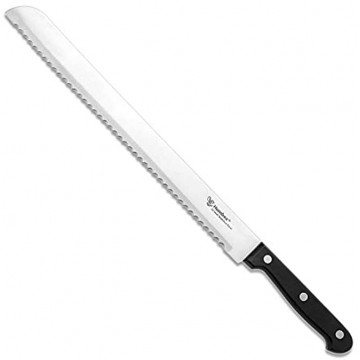 Humbee Chef Serrated Bread Knife For Home Kitchens Bread Knife 12 Inch Black
