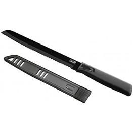 Kuhn Rikon COLORI Bread Knife with Safety Sheath 7 inch 17.78 cm Blade Black