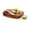 Nambe Serveware Collection Blend Bread Board with Knife Measures at 17.5 x 11 x 2 Made with Acacia Wood and Nambe Alloy Designed by Neil Cohen