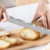 Professional Bread Knife 8 Inch Serrated Knife Made of Japanese Aus-10v Super Stainless Steel Ultra Sharp Cake Knife with Gift Box，Bread Slicing Knife for Homemade Crusty Bread.