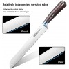 Serrated Bread Knife German High Carbon Stainless Steel Bread Slicing Knife Ergonomic Pakkawood handle and 10 wave blade Professional Grade Kitchen Knife Cake knife Gift box packaging
