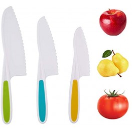 Brandon-super 3pcs Nylon Kitchen Knife Set For KnivesFor Fruit Bread cake Salad Lettuce Knife 3 Colors and Different Sizes Serrated Edge Without Bisphenol A Material Aafety