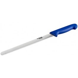 thermohauser Pastry Knife Steel rustproof one-Sided Saw Grinding with Blue Plastic Handle Blade 26 cm