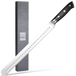 Elian Premium Carving Brisket Knife 12 inch German Steel Black Ergonomic Pakka Handle