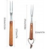 Fantasyon 2 Pack Meat Fork with Wooden Handle Stainless Steel Meat Forged Carving Fork for Kitchen Roast 13 Inch 10 Inch