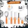 Halloween Pumpkin Carving Kit 14PCS Professional Heavy Duty Carving Tools Set Stainless Steel Pumpkin Carving Knife Supplies for Halloween Decoration Jack-O-Lanterns 4 LED Candles 4 Stencils