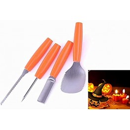 Halloween Pumpkin Carving Kit 4 PCS Professional Heavy Duty Stainless Steel Pumpkin Carving Sets for Jack-O-Lantern Halloween Party Supplies