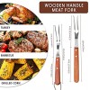 Meat Forks with Wooden Handle and Stainless Steel Carving Fork Barbecue Fork for Kitchen Roast 2 Pieces,13 Inch 10 Inch