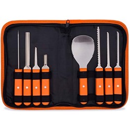 Professional Pumpkin Carving Kit Heavy Duty Stainless Steel Tools and Knives with Carrying Case 8 Pieces Power Pumpkin Carver for Adults & Kids Pumpkin Sculpting Set Halloween Party Decorating