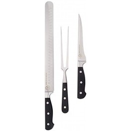 SARUMA 4 PIECE- SLICING -CARVING KNIFE SET Ultra Sharp Carving Set with Bottle opener BBQ Like a Professional on Thanksgiving