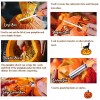 TESECU Halloween Pumpkin Carving Kit 13 Pieces Professional Stainless Steel Pumpkin Carving Tools Knife Set Carve Sculpt Jack-O-Lanterns with 2 LED Candles Anti-Slip Rubber Handle