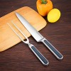 Universal Expert Carving Knife and Fork Set 2-Piece Cutlery Sets，BBQ Knives Extended Fork for Meat Roast Ham and Turkey 8.8 Inch Stainless Steel Sharpening Gourmet Knife& Fork Chisel