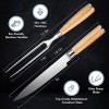WEQUALITY Carving Knife and Fork Set,13.1in Meat Knife with 11.5in Meat Fork,Carving Set for Thanksgiving Turkey,Beef,BBQ or as Holiday Gifts,Premium Molybdenum Vanadium Steel with Bamboo Handles