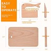 2 Pieces Kids Knife Set for Cooking with Wood Cutting Board Safe Wooden Kids Knife Montessori Toy -Cute Fish Shape Wooden Toddler Knife for Real Cooking For 2-10 Years Old