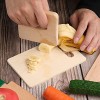 4 Pieces Wooden Kids Kitchen Knife Include Wooden Kids Safe Knives for Real Cooking Children's Safe Knifes Serrated Edges Kids Kitchen Tools for Cutting Veggies Fruits Salad Cake Crocodile