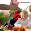 4 Pieces Wooden Kids Kitchen Knife Include Wooden Kids Safe Knives for Real Cooking Children's Safe Knifes Serrated Edges Kids Kitchen Tools for Cutting Veggies Fruits Salad Cake Crocodile
