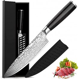 8 Inch Chefs Knife,High-carbon Stainless Steel,Japanese Kitchen Chef Knives Professional with Beautiful Special Wave Pattern Blade
