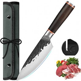 Chef Knife Kitchen Knives Meat Cleaver Knife Hand Forged Boning Knife with Gift Box Butcher Knives Fishing Filet Bait Knifes chopping Knife for Kitchen Camping BBQ Meat Cutting Cloth