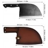 Classical Butcher Knife Professional Damascus Chef Kitchen Knives for Cooking Outdoor Cooking Meat Knife with Leather Sheath
