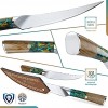 DALSTRONG Fillet Knife 6.5 Valhalla Series 9CR18MOV HC Steel Celestial Resin & Wood Handle w Leather Sheath