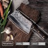 Forging Serbian Chef Knife Kitchen Butcher Knives Turkey Cutting Knife Outdoor Meat Vegetable Fruit Cleaver for Kitchen BBQ or Camping Silver