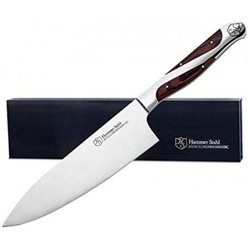 Hammer Stahl 6-Inch Chef Knife High Carbon German Forged Steel Professional Kitchen Knife Ergonomic Quad-Tang Pakkawood Handle