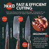 JIKKO New 67 Layers Carbon Steel Japanese Knife Set Original Series Kitchen Knife Set with Walnut and Mahogany Wood Handles 6 Japanese Chef's Knives with Exceptional Sharpness HRC60 Approved