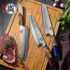 MITSUMOTO SAKARI 8 inch Japanese Kiritsuke Chef Knife Hand Forged 67 Layers 440C Damascus Steel Kitchen Knives Professional Meat Sushi Chef's Knife Blue Pomegranate Handle & Gift Box