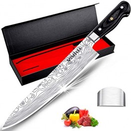 MOSFiATA Chef Knife 10 Inch Super Sharp Professional Kitchen Knife with Finger Guard in Gift Box German High Carbon Stainless Steel EN.4116 Cooking Knife with Micarta Handle