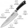 PAUDIN Chef Knife Ultra Sharp Professional Chefs Knife 8 Inch High Carbon German Stainless Steel Forged Blade Kitchen Knife with Ergonomic Full Tang ABS Handle Chef‘s Knives for Home & Restaurant